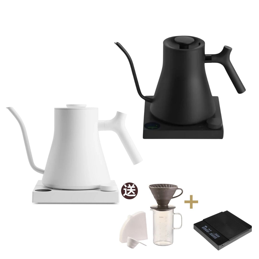 【送泰摩Basic 2磅+Hario陶瓷咖啡濾杯壺組】FELLOW 最新款 Stagg EKG PRO 智能電子溫控手沖壺 / 咖啡手沖壺/鵝頸壺 (600ml)【香港行貨|2年保養】