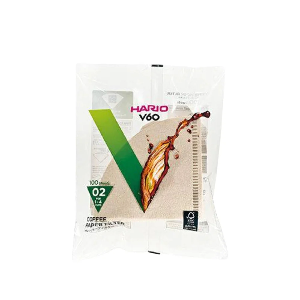 【HARIO】V60 02 咖啡手沖濾紙 (2-4杯用) 100張 VCF-02-100W/M | 日本製造
