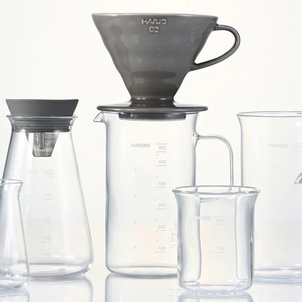 【HARIO】V60 graphite gray coffee measuring cup set (ceramic filter cup + coffee pot + filter paper + measuring spoon / BVD-3012-GR) (for 1-4 cups)