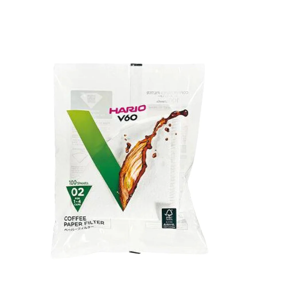 【HARIO】V60 02 咖啡手沖濾紙 (2-4杯用) 100張 VCF-02-100W/M | 日本製造