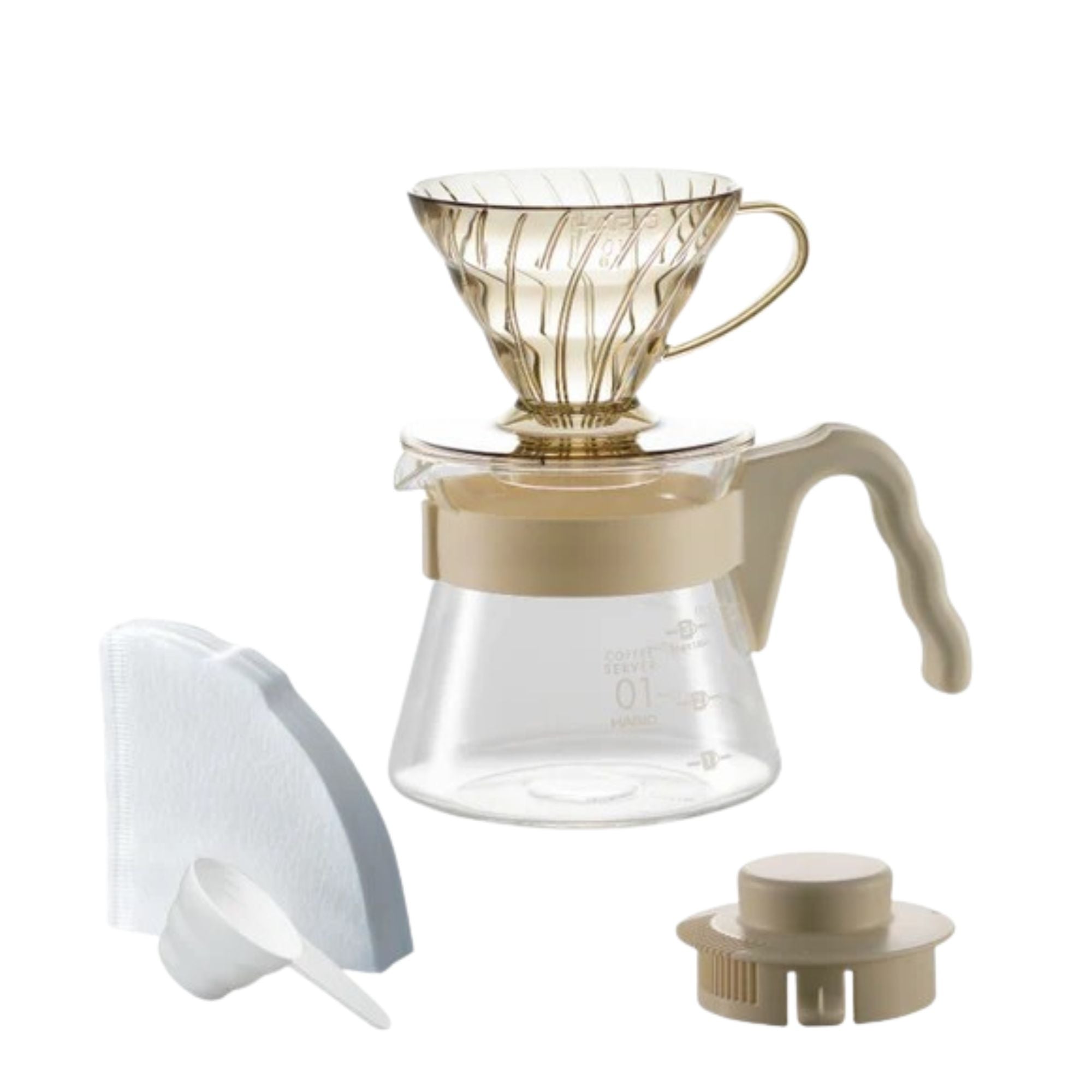 【HARIO】V60 20週年紀念 限量色彩手沖咖啡套裝 Color Brew Set (5色可選) 附40張濾紙 01膠濾杯組合 VCSD-01-20CP