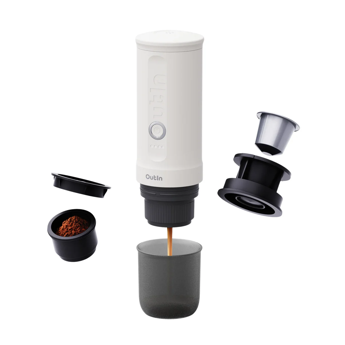 OutIn Nano Espresso Wireless Portable Espresso Machine with 20 Bar High Pressure, Automatic Cold Water Heating and Extraction