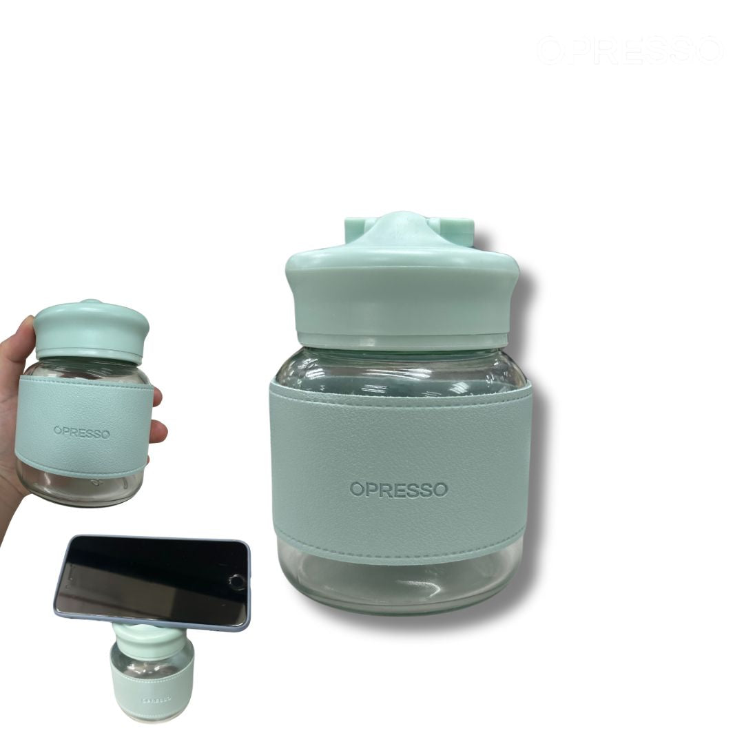 Mini portable glass with sleeve 300ml