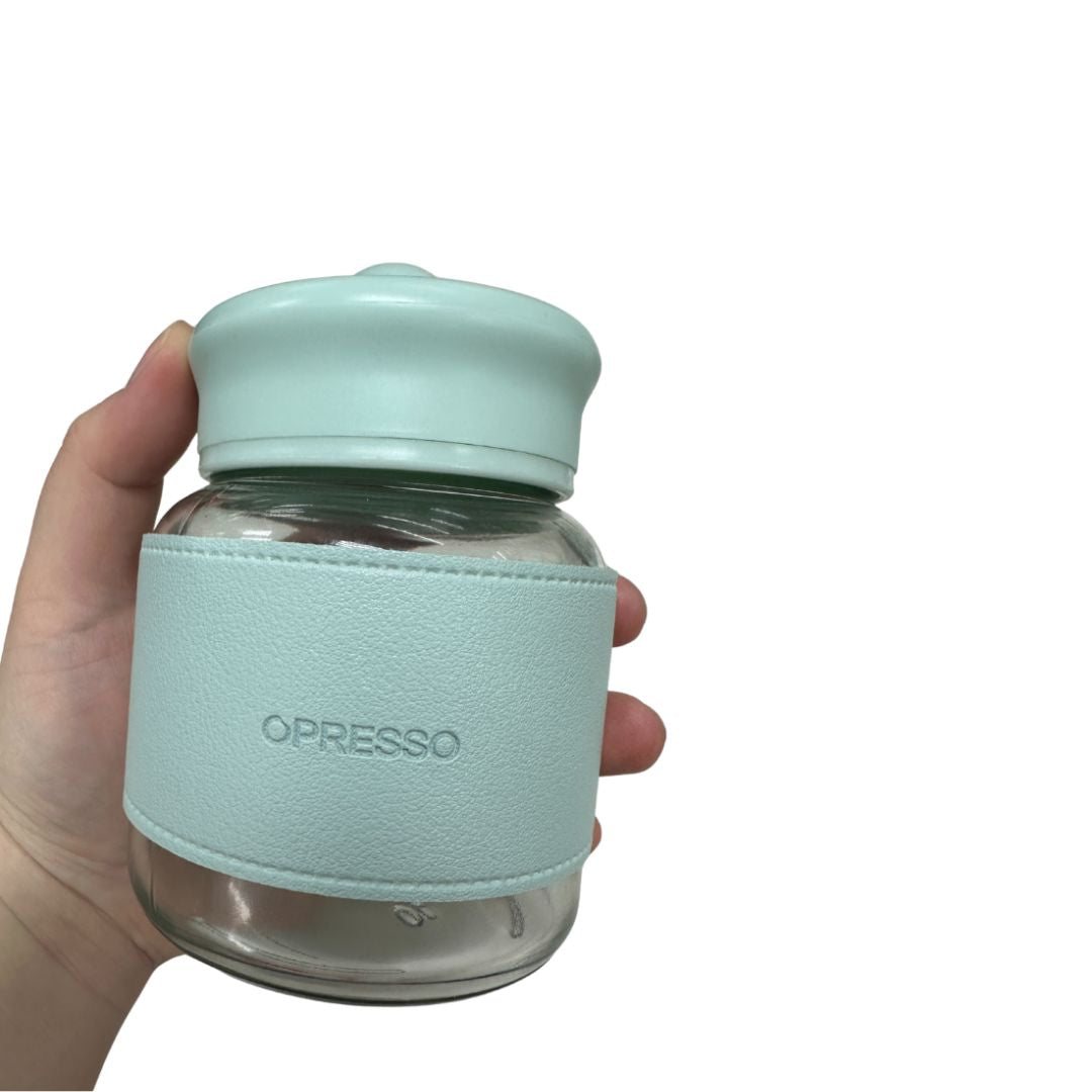 Mini portable glass with sleeve 300ml