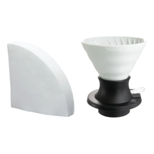 【HARIO】SWITCH 陶瓷浸漬式 V60 濾杯/ 聰明濾杯( 附40張濾紙) Immersion Dripper Switch SSDC-200-W