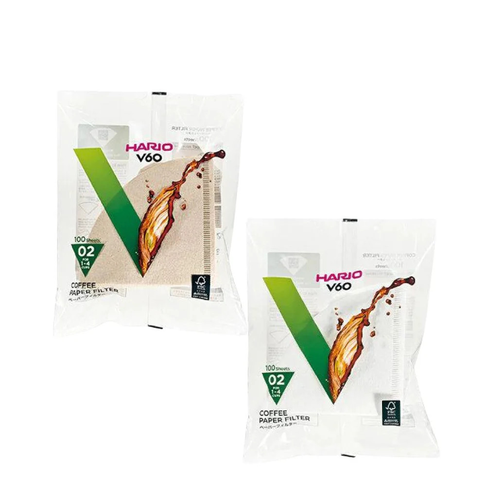 【HARIO】V60 02 咖啡手沖濾紙 (2-4杯用) 100張 VCF-02-100W/M | 日本製造