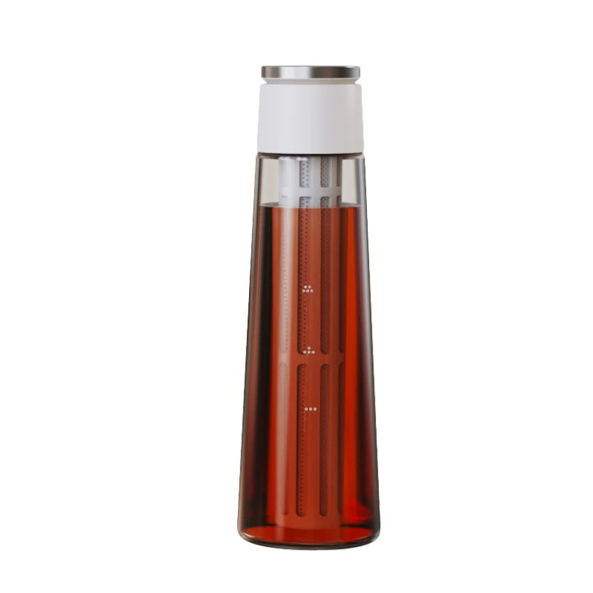 【TIMEMORE 泰摩】 冰錐冷泡壺 玻璃冷泡咖啡瓶 600ml (黑色/白色)*新舊包裝隨機發貨*【附送漏斗及清潔刷】