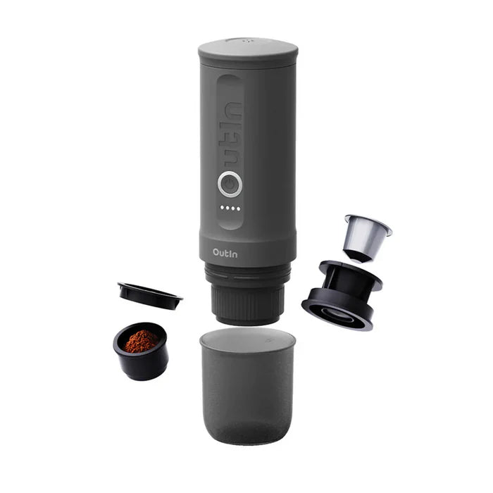 【OutIn】Nano Espresso 無線便攜濃縮咖啡機 20Bar高壓自動加熱冷水並萃取+4盒茶膠囊