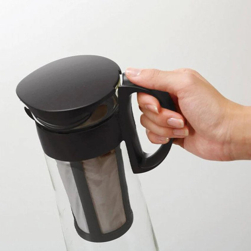 【Hario】日本製玻璃冷泡咖啡壺 (有手柄款) 大容量1000ml 黑色 (MCPN-14-B)