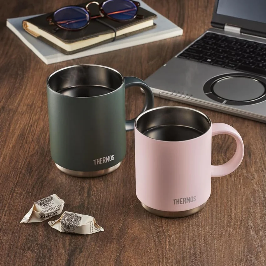 Thermos 膳魔師 | 不銹鋼 真空隔熱保冷保溫杯 350ml (JDS-351) - 森林綠 / 米粉色【平行進口產品】
