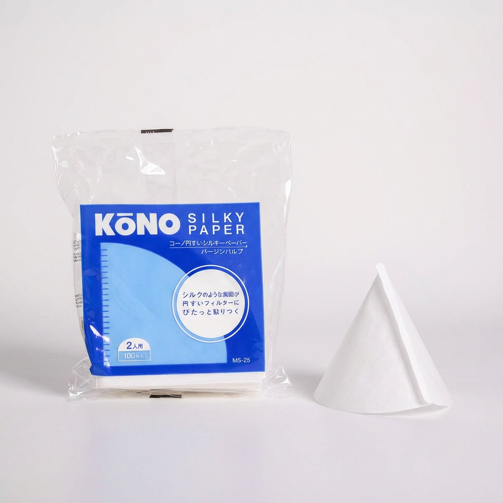 【KONO】名門 Silky Paper 絲質咖啡濾紙 MS-25 (1-2杯用/100張) | V60 錐形濾紙 日本製造