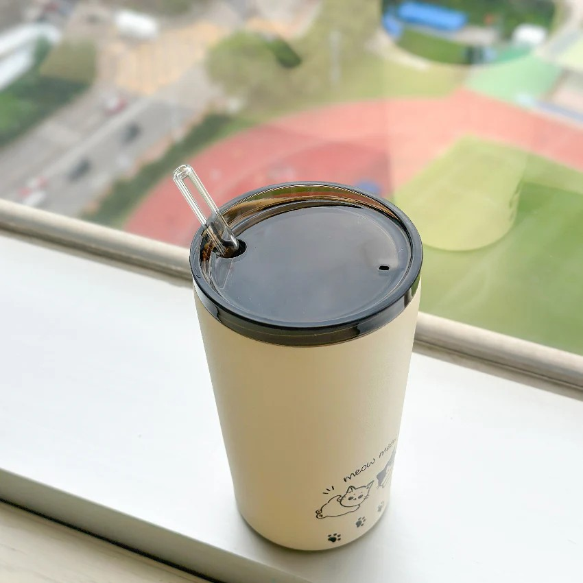 隨行咖啡杯 360ml (連飲管)【貓咪別注版】