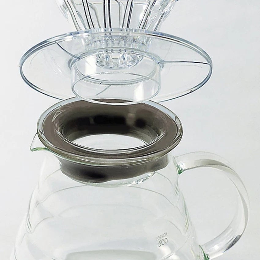 HARIO|V60 02雲朵咖啡壺 玻璃下壺 (600ml, 2-5杯) XGSR-60-TB【平行進口產品】