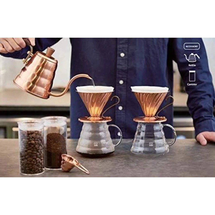HARIO|V60 02雲朵咖啡壺 玻璃下壺 (600ml, 2-5杯) XGSR-60-TB【平行進口產品】