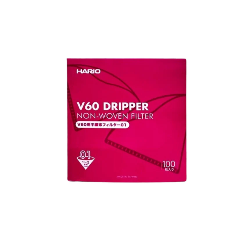 Hario|V60 01 不織布錐形濾布 100張 (VCB-01-100W) 特別設計的手沖咖啡"濾紙"