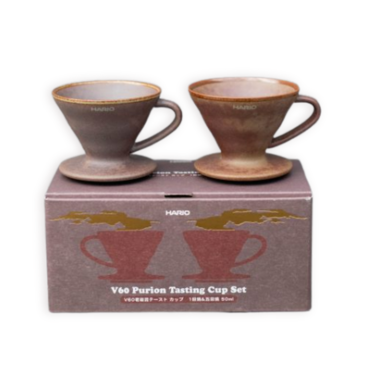 HARIO V60 壱岩泥テーストカップセット HARIO】V60 老岩泥品飲杯套組(一次燒+五次燒) 口感昇華咖啡小杯50ml x