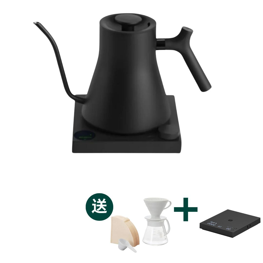【送泰摩Basic 3磅＋Hario陶瓷濾杯 壺組】FELLOW 最新款 Stagg EKG PRO 智能電子溫控手沖壺 / 咖啡手沖壺/鵝頸壺 (600ml)【香港行貨｜2年保養】