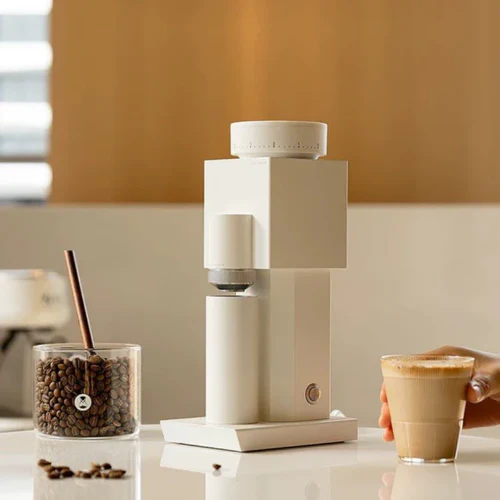 【TIMEMORE】Timemore Bricks 01S Electric Bean Grinder (40mm Conical Blade) - Black/White (1-year warranty) | Suitable for both Italian and hand-brewed coffee 
