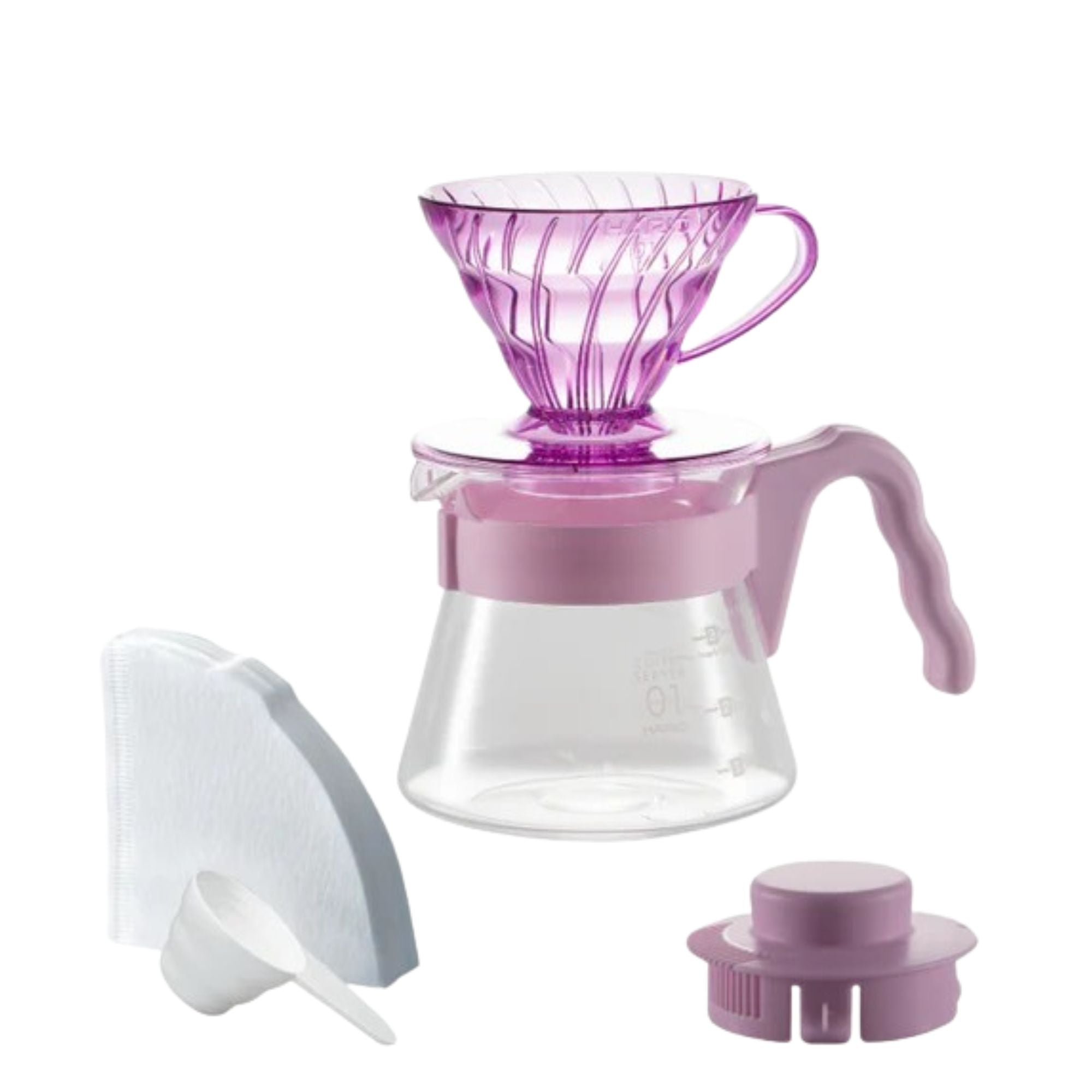 【HARIO】V60 20週年紀念 限量色彩手沖咖啡套裝 Color Brew Set (5色可選) 附40張濾紙 01膠濾杯組合 VCSD-01-20CP