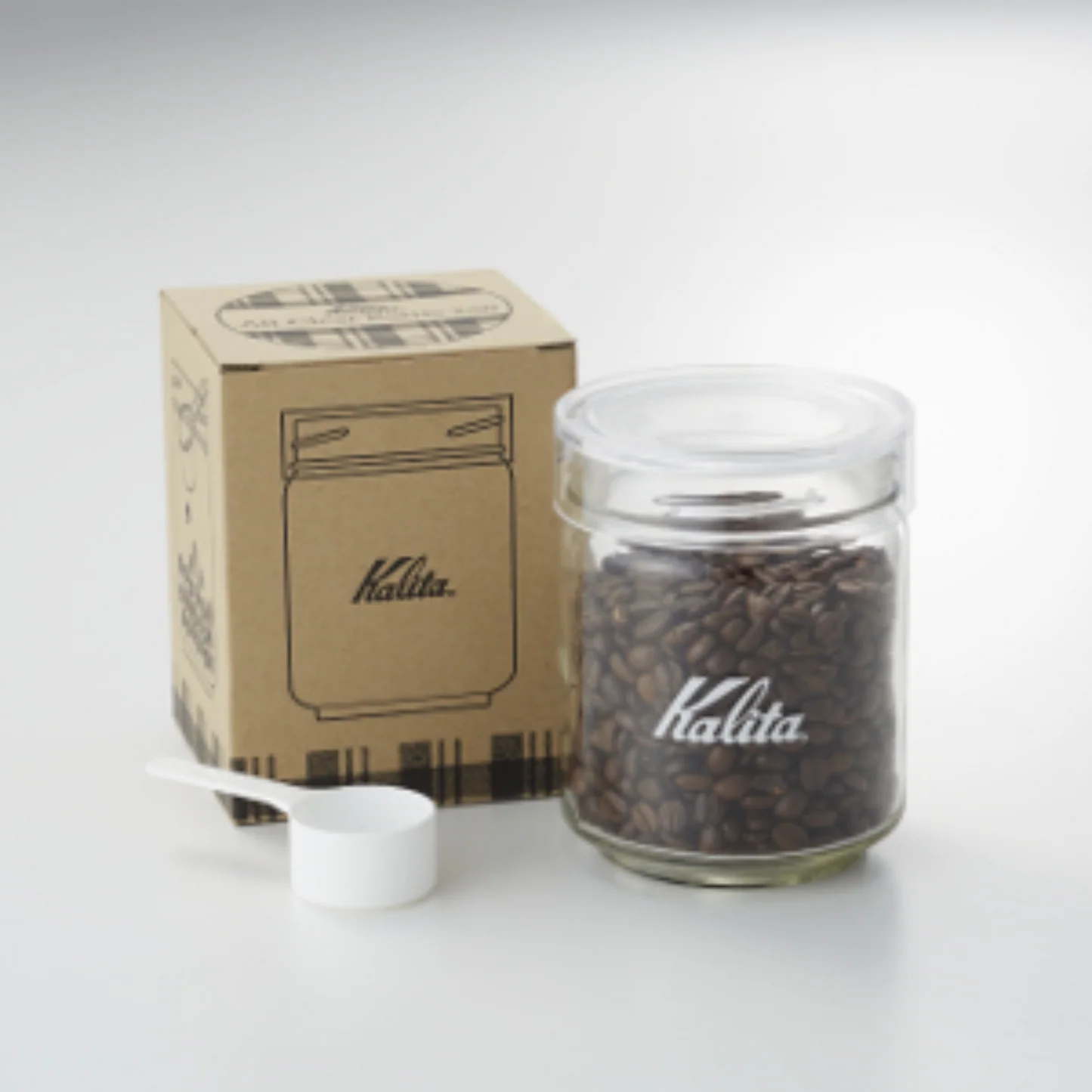 【Kalita】全透明玻璃咖啡豆儲存瓶 All Clear Bottle (附量匙) (150/250/300g)
