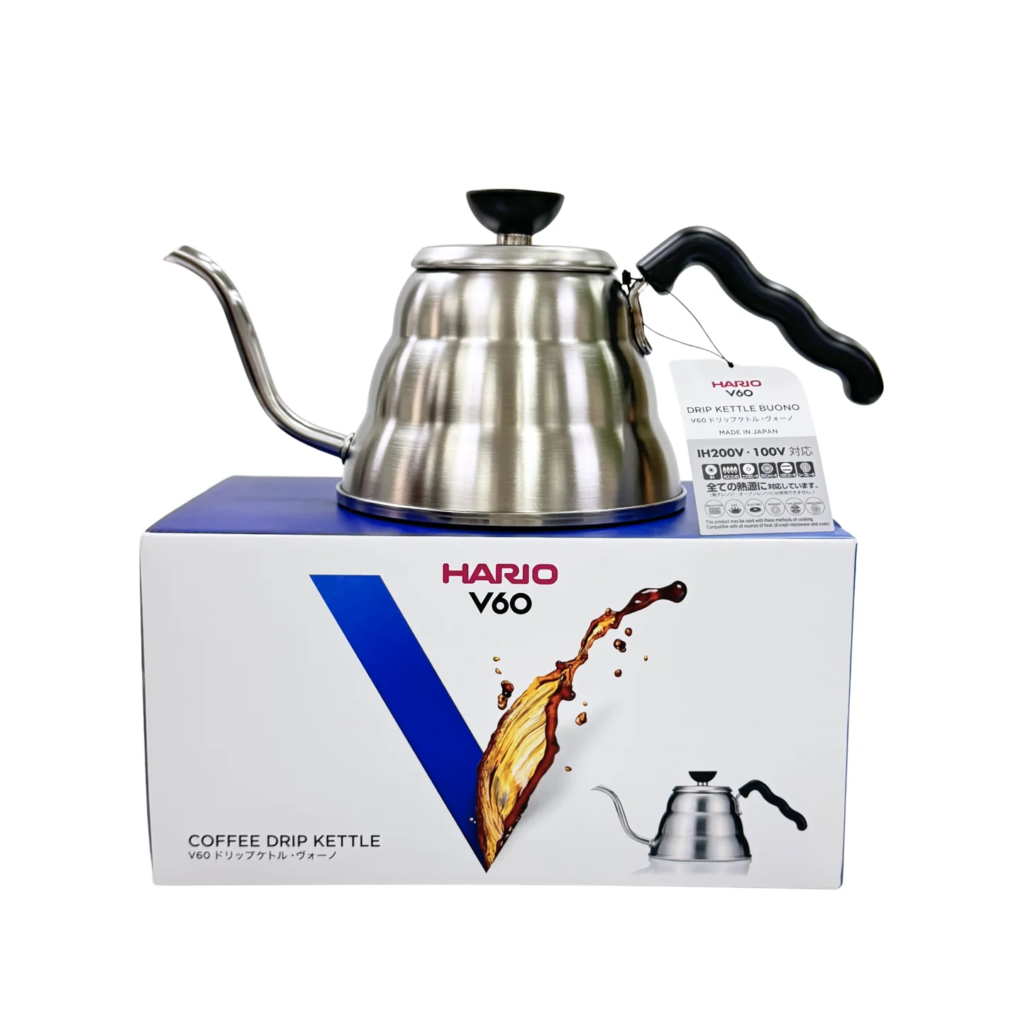 【HARIO】V60 小雲朵不銹鋼細口手沖壺 VKBR-100HSV (600ml)