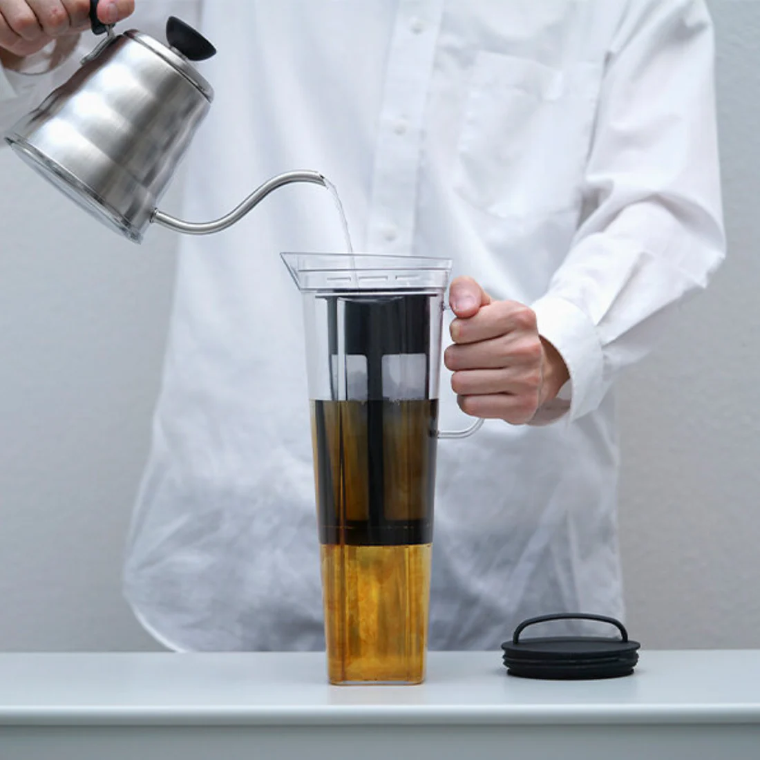 【HARIO】 Tritan材質 冷泡咖啡壺Rise 2025新款 (840ml, 黑色) Cold Brew Coffee Pitcher RISE CBR-12-B
