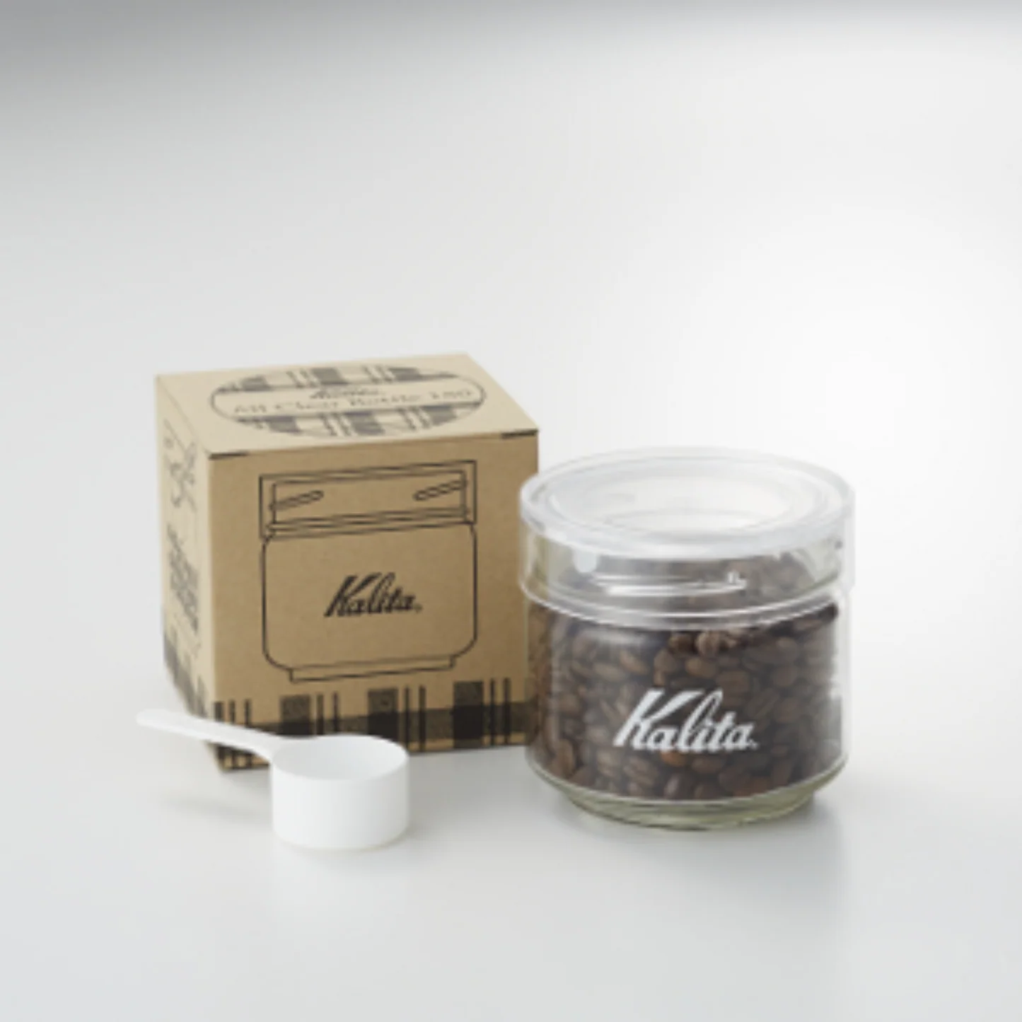 【Kalita】全透明玻璃咖啡豆儲存瓶 All Clear Bottle (附量匙) (150/250/300g)