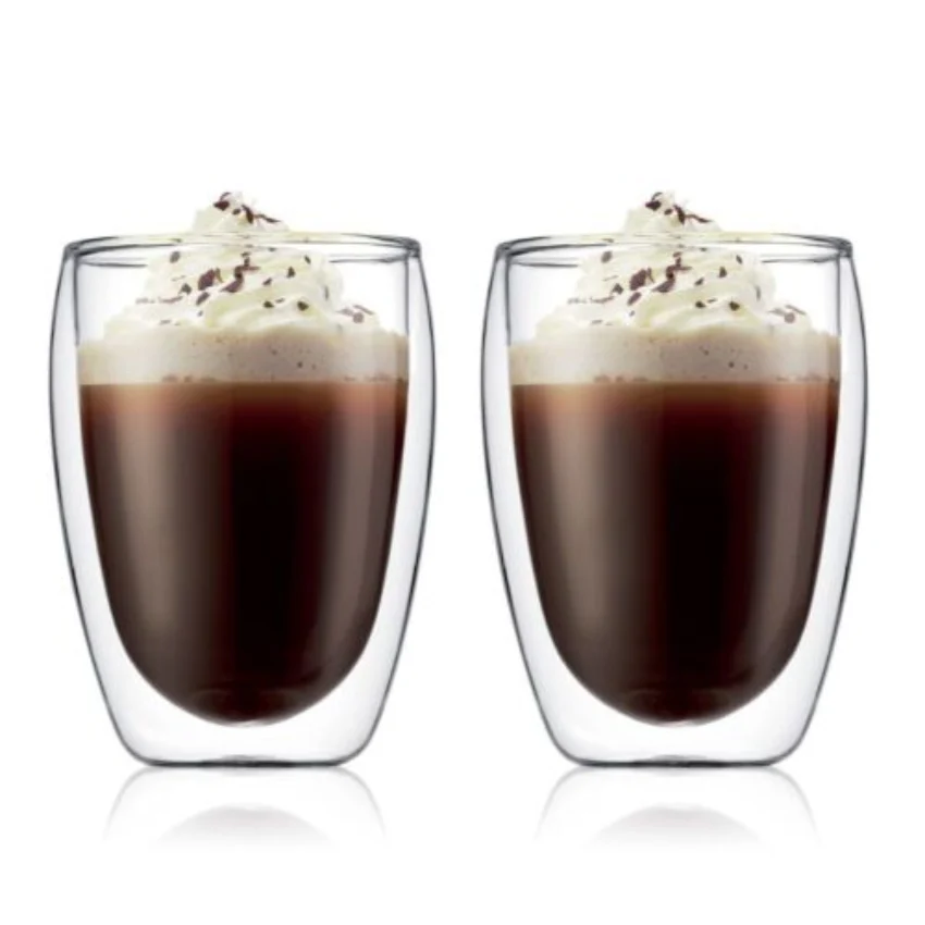 Bodum｜Pavina 雙層隔熱玻璃杯 2件裝 (350ml/12oz) 經典雙層設計 咖啡杯
