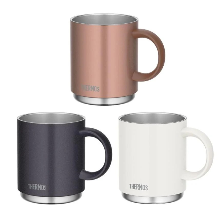 【咖啡/茶自由7折限定優惠】 Thermos 膳魔師 | 不銹鋼 真空隔熱保冷保溫杯 可堆疊馬克杯 450ml "不含杯蓋" (JDS-450)【平行進口產品】