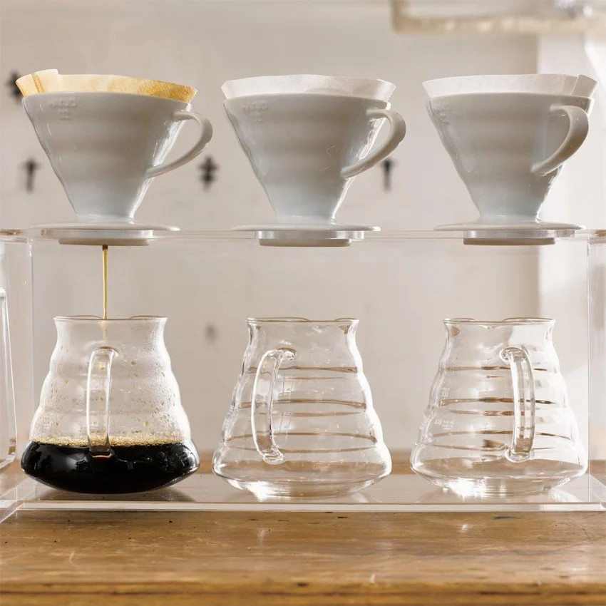 HARIO｜V60 02雲朵咖啡壺 玻璃下壺 (600ml, 2-5杯) XGSR-60-TB【平行進口產品】