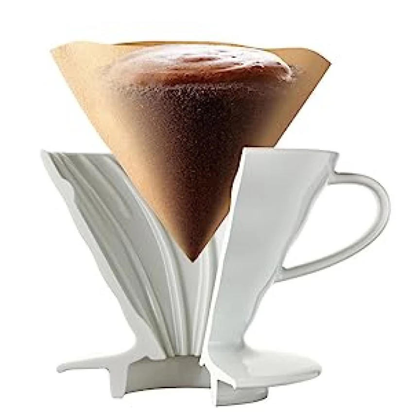 HARIO | V60 01 陶瓷手沖咖啡濾杯 白色 VDCR-01-W【1-2杯用】