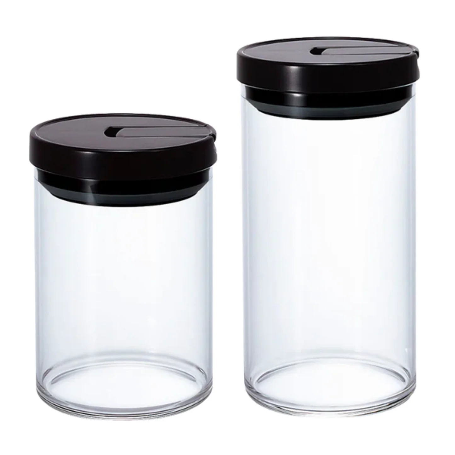 【HARIO】玻璃密封咖啡豆罐/儲物罐 黑色 (M/L號) MCNR-200/300-B (可裝200g/300g)