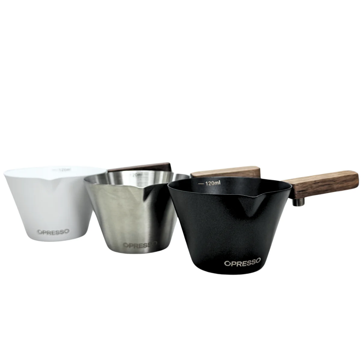 木柄不鏽鋼意式濃縮咖啡量杯 (120ml) Expresso Coffee Cups With Handle,Stainless Steel - 不鏽鋼/白/黑色